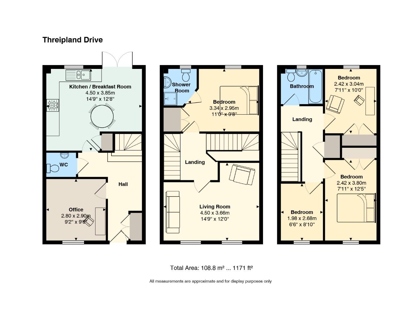 Floorplan for Threipland Drive, Cardiff